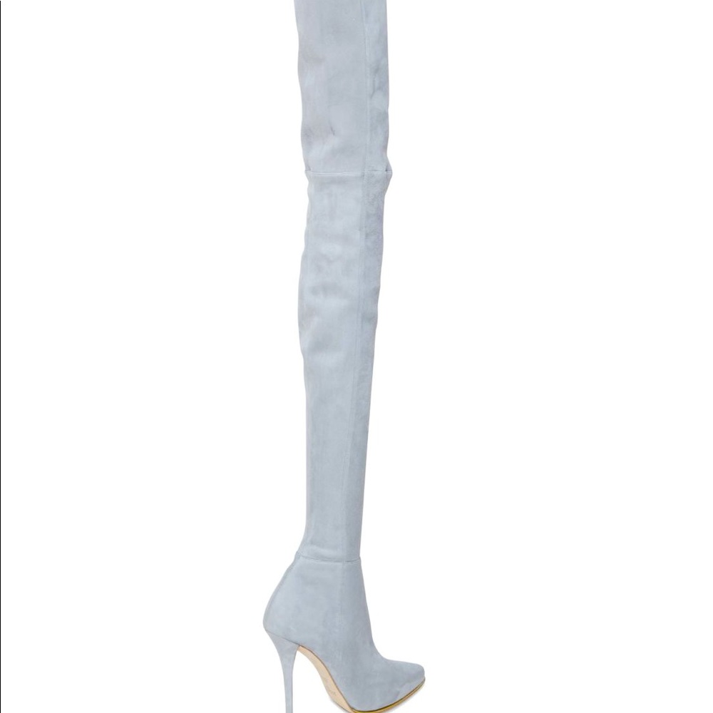 Balmain Catherine 110mm Thigh HIGH Suede Stretch Boots